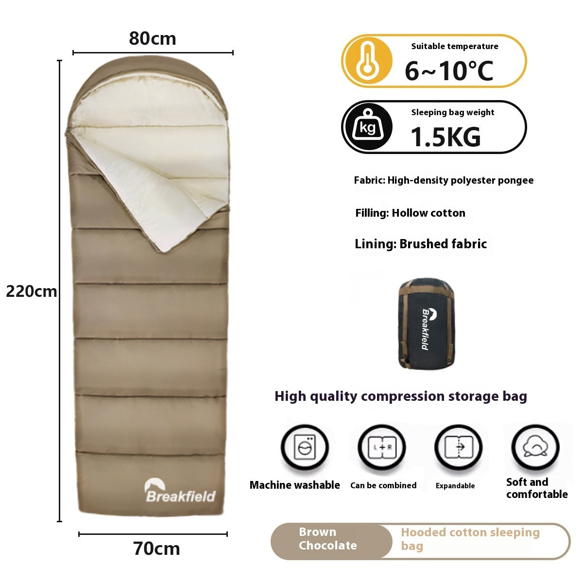 Experience Ultimate Comfort with Our Outdoor Camping Thickened Waterproof Cotton Sleeping Bag